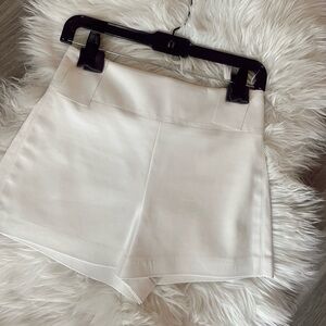 Alice + Olivia white faux leather shorts